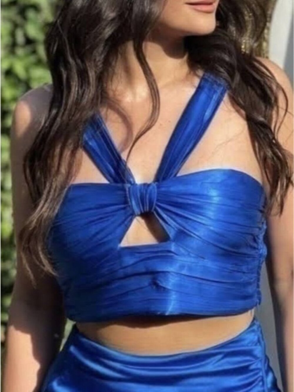 NWT Zara Satin Halter Crop Top - Picture 2 of 9